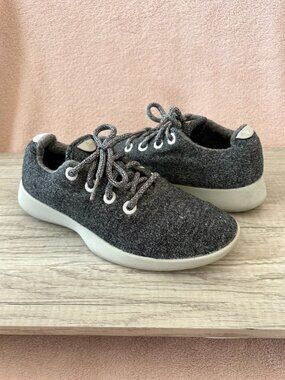 Allbirds Wool Runner Gray Merino White Midsole Lace Up Sneaker Women's 8